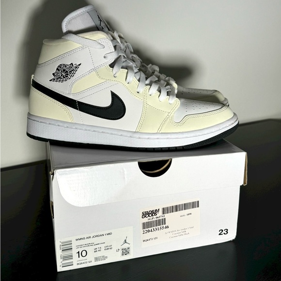Air Jordan 1 Mid 'Coconut Milk' Size Women’s 10/Men’s 8.5 - Picture 1 of 9